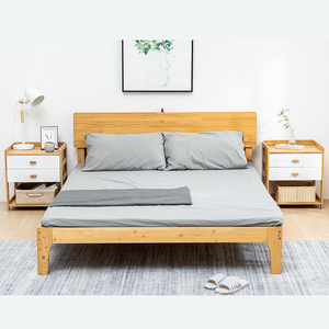 Simple Bedside <b>Table</b> <b>Bamboo</b> Wood Mobile Storage Cabinet With Drawer For Bedroom Nightstand - Product Image 4