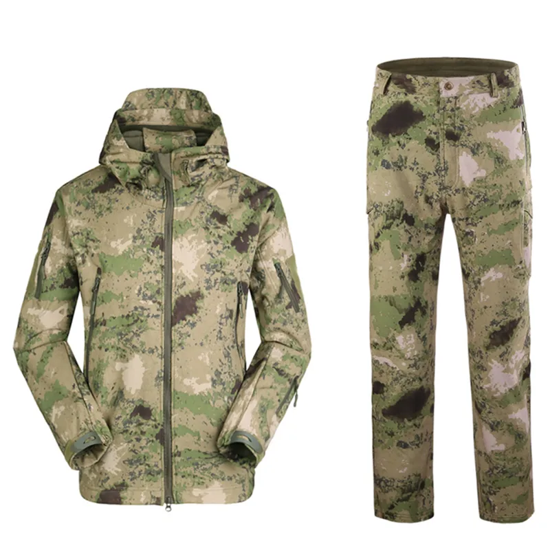 Tactical Softshell Waterproof Breathable Hunting Jacket and Pant Outdoor Combat Uniform Suit