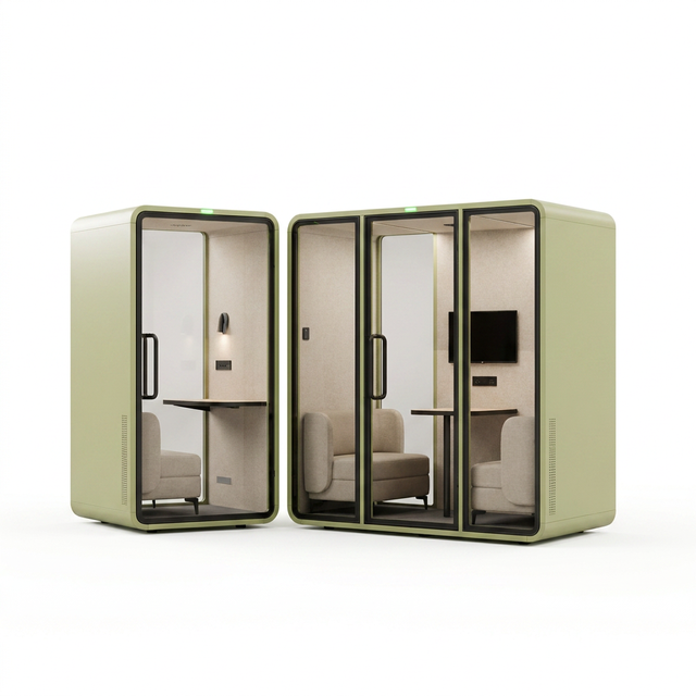 Soundbox Luxury Acoustic Pod Soundproof Phone Booth Modern Office Pod with Desk