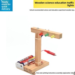 Modelo <span class=keywords><strong>de</strong></span> Semáforo <span class=keywords><strong>de</strong></span> Madera Pequeño Impulsado por Tecnología para Ciencias Experimentales, Educación <span class=keywords><strong>Física</strong></span> DIY para Escuelas Primarias y Secundarias - Product Image 3