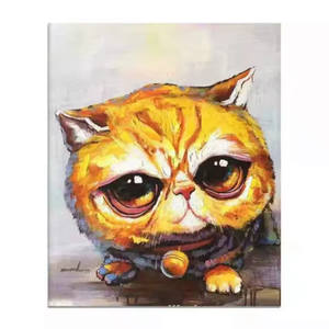 Pinturas al Óleo Hechas a Mano Personalizadas, Lienzo 100% Texturizado, <span class=keywords><strong>Retratos</strong></span> de <span class=keywords><strong>Mascotas</strong></span> de Estilo Moderno, Animales Adorables, Montaje con Colgador de Alambre en Varios Tamaños - Product Image 4