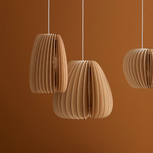 Lampe suspendue ovale en bois de style japonais, E27 LED, pour chambre à coucher et bureau, protection des yeux - Product Image 3
