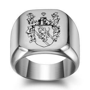 Moda Lion King Jewelry Ring Acero inoxidable Círculo grande Luz Fina Anillos <span class=keywords><strong>de</strong></span> joyería para hombres - Product Image 2