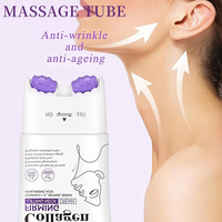 Tube applicateur de lotion corporelle amincissante à double rouleau de massage, tube à bille en silicone, tube cosmétique de beauté pour crème pour le cou