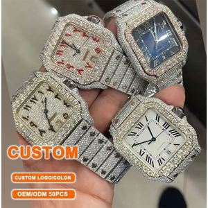 Relojes Mecánicos Automáticos Personalizados de Alta Calidad, Reloj de Lujo con Diamantes Moissanite, Estilo Hip Hop para Hombre, Reloj de Pulsera Completamente Adornado, Regalo - Product Image 1