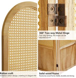 Japanese Design Room Divider 4 Panel Folding Privacy Screen Bedroom Home Office Separation Freestanding Wood <strong>Partition</strong> - Product Image 4