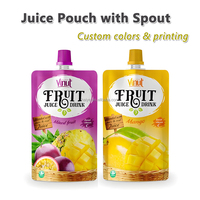 Pochette souple personnalisée avec bec verseur pour jus de mangue, sans BPA, pour emballage de boissons liquides