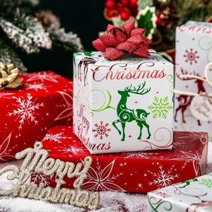 Christmas <b>Wrapping</b> <b>Paper</b> Reindeer Snowflake Design 17 In X 32.8 Ft Reversible Gift Craft Packaging <b>Paper</b> - Product Image 3