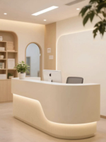 Mostrador de Recepción Personalizable con Luz LED, Mostrador de Recepción Comercial al por Mayor para Salón y Clínica