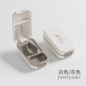 Yeni çok fonksiyonlu <span class=keywords><strong>2</strong></span> 1 taşınabilir hap kutusu kesici ile saklama kutusu kesici günlük hap konteyner saklama kutusu tablet için - Product Image 2