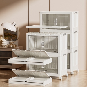 Armário de <span class=keywords><strong>4</strong></span> prateleiras com portas Armário de armazenamento portátil dobrável Armário de 5 camadas para artesanato - Product Image 2