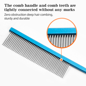 Pettine a Punta e Pettine Distanziatore in Acciaio Inossidabile per Gatti, Strumento per Acconciature, Annodatura e Pulizia del Pelo, Pettine per la Bellezza - Product Image 6