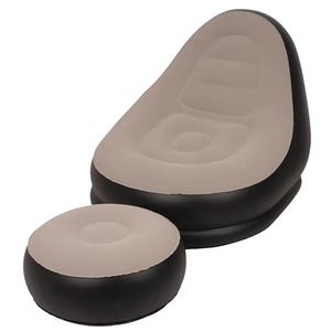 Fauteuil gonflable floqué avec repose-pieds ottoman, canapé gonflable inclinable, comme vu à la télévision, chaise longue gonflable pour la maison - Product Image 4