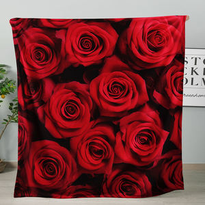 Manta polar gruesa cálida de tela de terciopelo Coral con diseño de rosas de San Valentín con impresión Digital 3D - Product Image 4