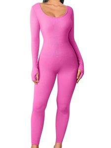 <span class=keywords><strong>Combinaison</strong></span> de yoga côtelée longue pour <span class=keywords><strong>femme</strong></span> automne/hiver, <span class=keywords><strong>combinaison</strong></span> de course et de fitness à séchage rapide à manches longues - Product Image 5