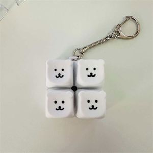 Cartoon Style UV Printing Bear Shape Fidget Decompression Keychain DIY Logo Design for Bag Charm - Product Image 2