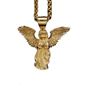 Accesorios Geométricos Populares, Colgante de Ángel en Acero Inoxidable Chapado en Oro - Product Image 1