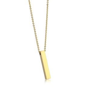 Free Sample Stylish Custom Engraved Dainty Gold Filled Bar Necklace - Product Image 2