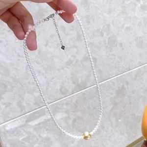 Collar de Perlas Naturales de Oro, Venta Directa de Fábrica, 8-9mm, Redondas, Impecables, Básicamente Limpias, con Caja de Regalo - Product Image 3