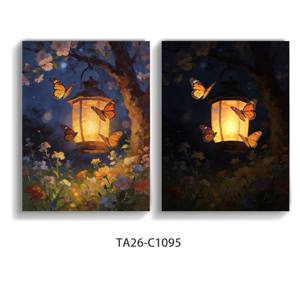 Tableau mural LED <span class=keywords><strong>Pop</strong></span> <span class=keywords><strong>Art</strong></span> Papillon sur toile, cadre moderne pour salon, grande peinture murale suspendue - Product Image 5