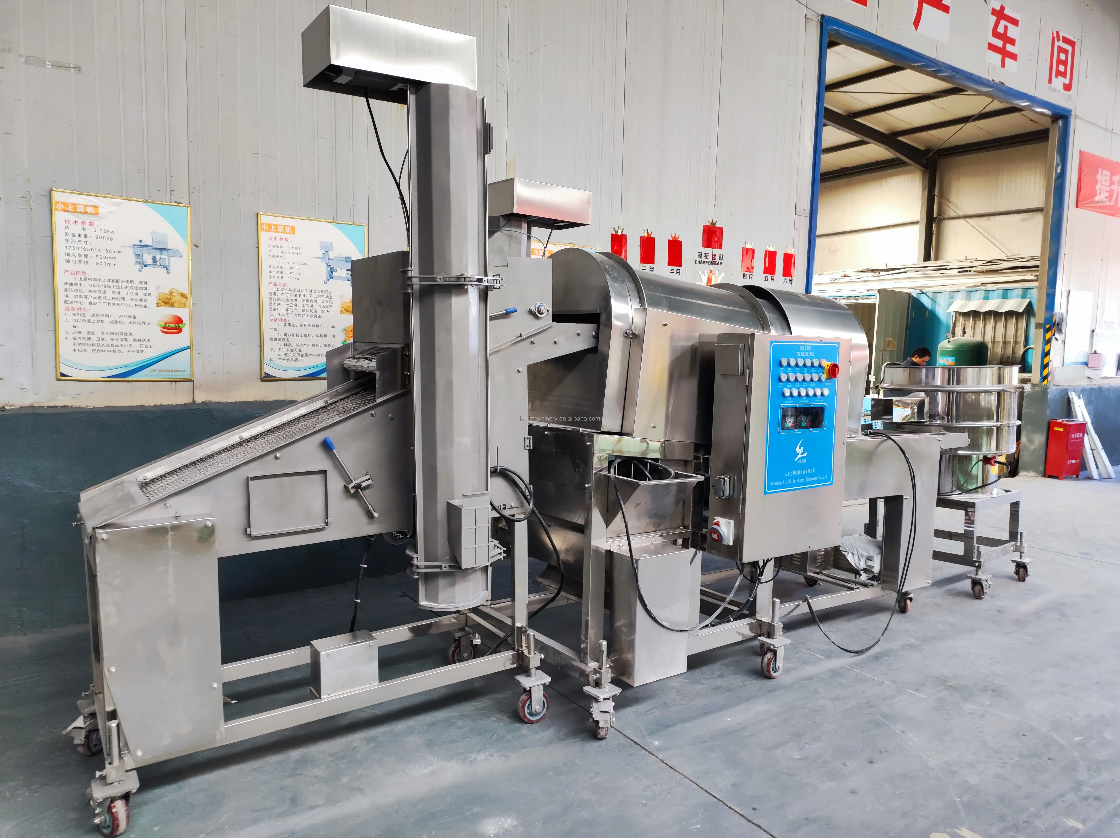 Fabriek Nieuwe Productie Sus304 Materiaal Drum Kip Breading Machine