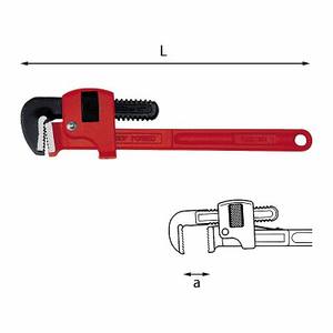Clé à tuyau réglable Hydraulica Usag 301 N en acier au chrome-vanadium de qualité industrielle avec mâchoire crantée à cliquet - Product Image 1