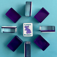 Tuiles de Mahjong Américain de Luxe en Acrylique Violet Lapin, 160 Tuiles Artisanales, Collection au Design Inspiré de la Nature pour des Soirées de Jeu Chics