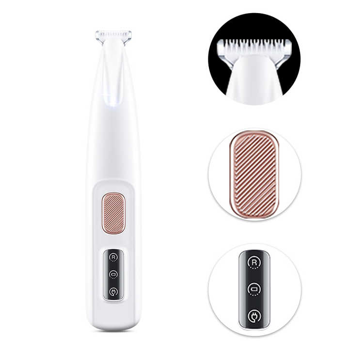 Ultra-Low Noise Strong Power Pet Trimmer Clipper Waterproof for Grooming Dogs and Cats Cuts Hair around Paws Rump Face