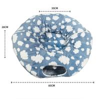 Tunnel de jeu pliable pour chat PKY avec deux fenêtres et une balle à bulles, tunnel pour chat pliable, tube de jeu pour chat en daim à 2 fenêtres