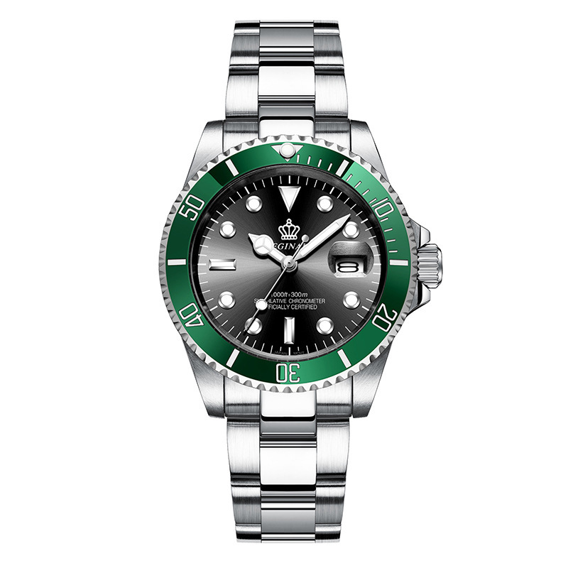 Silver green circle black face-men only