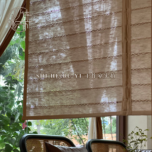 Wabi Sabi Linen Curtains Rod Pocket Translucent Custom Size Tea Room Zen Style Gray Striped - Product Image 4