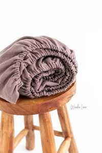 Mauve Taupe Stonewashed 100% Linen Queen Fitted <b>Sheet</b> Set Custom <b>Size</b> <b>King</b> Bedding with Soft Linen Fabric Material for Hotels - Product Image 3