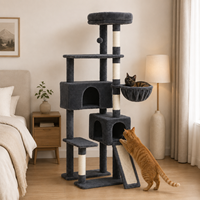 Arbre à chat double extra haut OEM populaire avec échelle intégrée