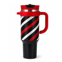 Boîte cadeau de Noël, gobelet isotherme en acier inoxydable 304 à double paroi de 40 oz (1200 ml) avec logo personnalisé, bouteille d'eau avec poignée