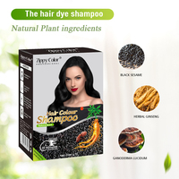 Shampoo colorant capillaire permanent noir Zippy Color Ginseng Argan Oil, sans ammoniaque, à base de plantes, couvrance longue durée des cheveux gris et blancs