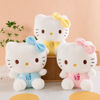 Jouets en peluche pour machine à grue, vente en gros B2B, en tissu peluche doux et court, 3 couleurs, Hello Kitty, crème glacée, 7 pouces, pour cadeaux de fête d'Halloween
