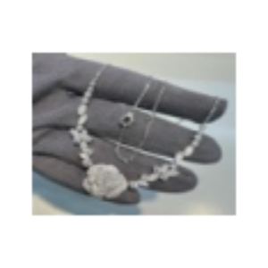 สร้อยคอหรูหราสีเงินสเตอร์ลิง925ผีเสื้อสีขาวประดับพลอยโรเดียมชุบใช้ได้ทั้งชายและหญิง - Product Image 1