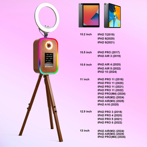 Trépied tout-en-un en aluminium léger et compact, réglable en hauteur, avec finition grain de bois, pour iPad, appareil photo reflex numérique et photomaton - Product Image 3