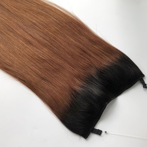 AU 100% rambut manusia disesuaikan hanya rambut Remy India klip dalam Ombre campuran rambut karamel ekstensi volume wanita - Product Image 6