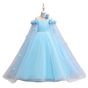 HIPPO KIDSガールズパーティードレス2024フラワーネックレスプリンセスドレスとのパーティーのための<span class=keywords><strong>10</strong></span>歳の女の子のドレス - Product Image 1