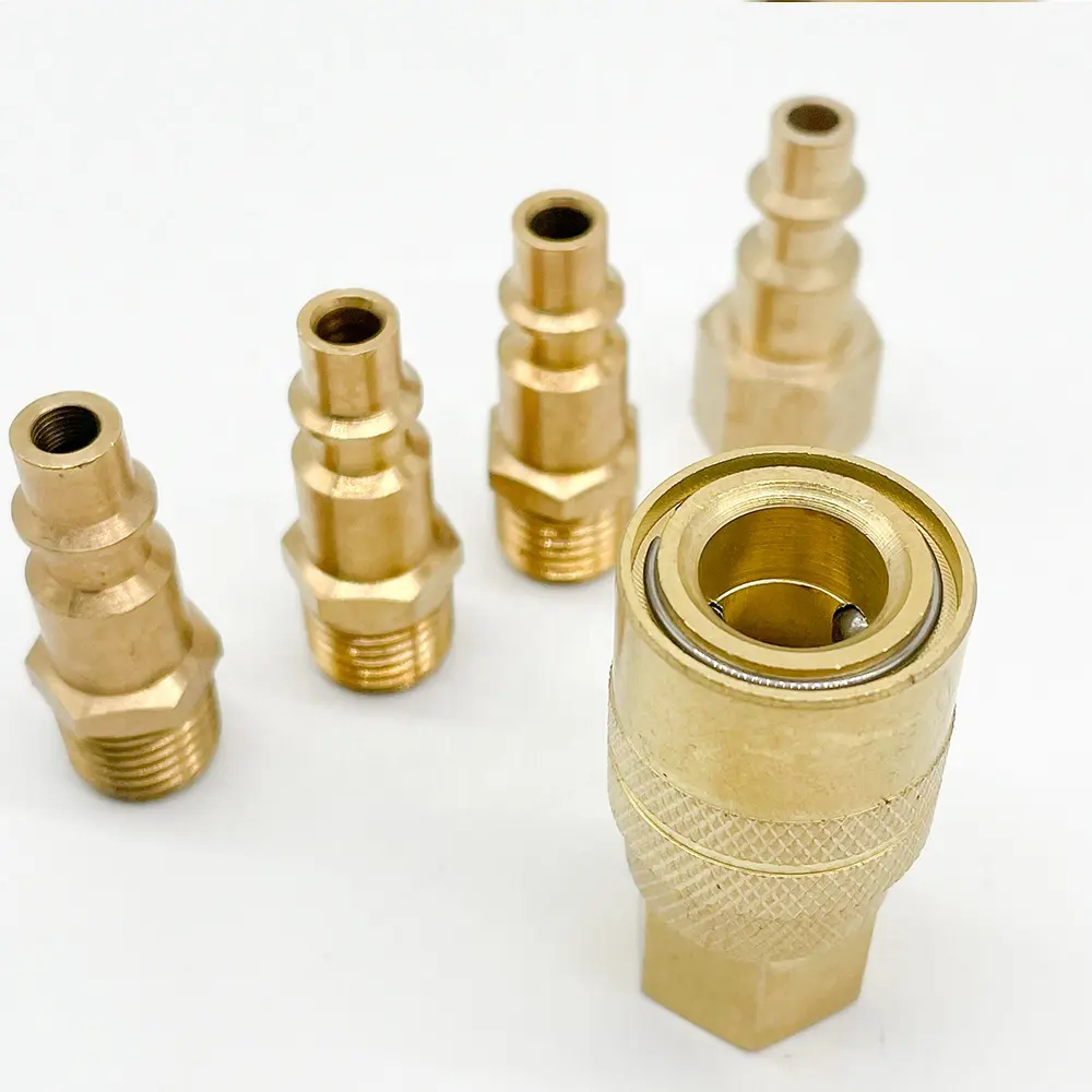 1/4 "NPT อเมริกันนิวเมติกท่ออากาศสายอุปกรณ์ชายหญิงเชื่อมต่ออย่างรวดเร็วอากาศ Coupler และชุดปลั๊ก