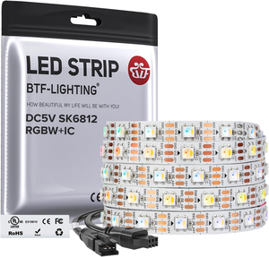 <span class=keywords><strong>Bande</strong></span> <span class=keywords><strong>lumineuse</strong></span> <span class=keywords><strong>LED</strong></span> RGBW à pixels individuels adressables BTF-LIGHTING homologuée UL 5V SK6812 IC 30 60 144 <span class=keywords><strong>LED</strong></span>, 4 couleurs en 1 <span class=keywords><strong>LED</strong></span> - Product Image 5