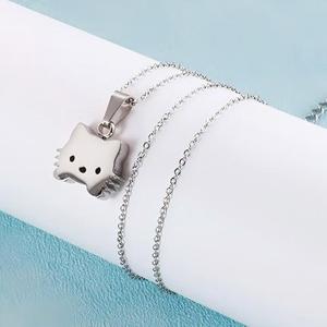 Nouveau collier pendentif chat mignon de dessin animé, simple et ludique, avec petite fleur, chaîne de clavicule, collier personnalisé - Product Image 5
