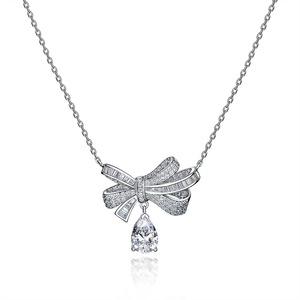 Pendant Necklace Set with Butterfly Shape Palladium & Synthetic Cubic Zirconia Women's Europe & America Style Daily Wear - Product Image 1