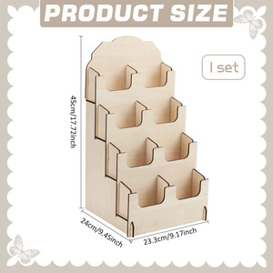 Expositor de Tarjetas Personalizado de 4 Niveles, Soporte para Tarjetas de Felicitación, Portafotos, Expositor de Madera, Portafolletos Multiusos - Product Image 2