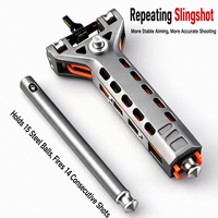 Slingshot semi-automatique à rechargement continu, catapulte à billes d'acier pour la chasse en plein air, le tir sur cible et la pratique du tir.