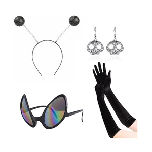 Conjunto de guantes y gafas de disfraz de alienígena con diadema con purpurina para cosplay de Halloween de 8 a 13 años - Product Image 4