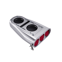 Capot de rue à ailettes en aluminium Pelle à air comprimé Quad simple ou double Volets ronds réversibles Poli Racing Scoop Street Rod Parts