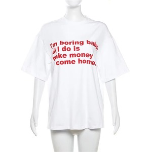 <strong>Women's</strong> Summer Casual Oversized High Street Tops Eco-Friendly Knitted Short Sleeve <strong>T</strong>-<strong>Shirt</strong> with Letter Digital Print Loose Fit - Product Image 5