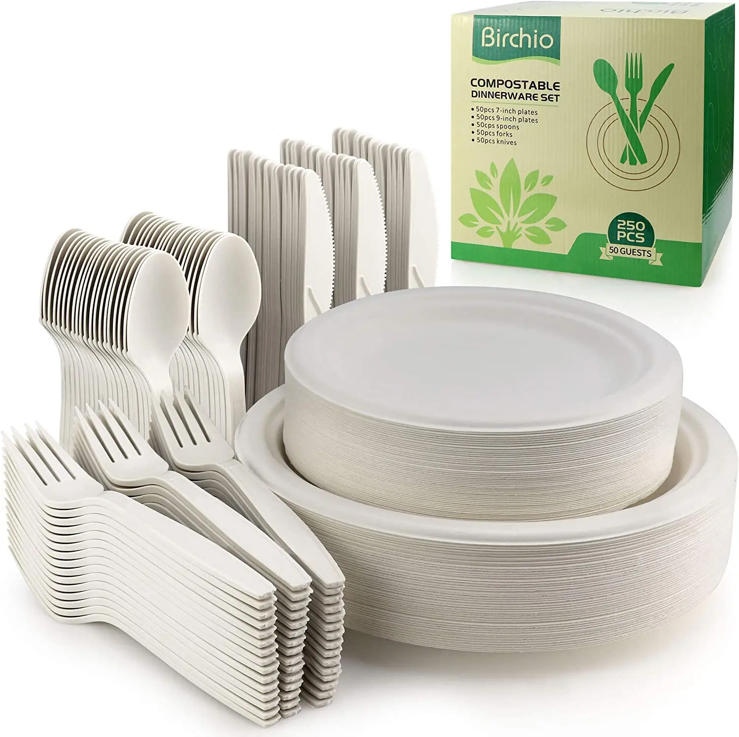 Jetable de protection de l'environnement écologique bagasse assiettes